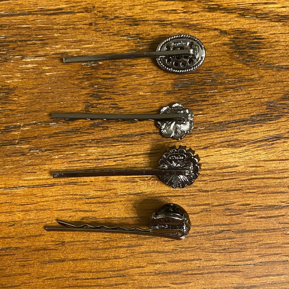 Black and Silver Gothic Hair Pins - Picture 4 of 4